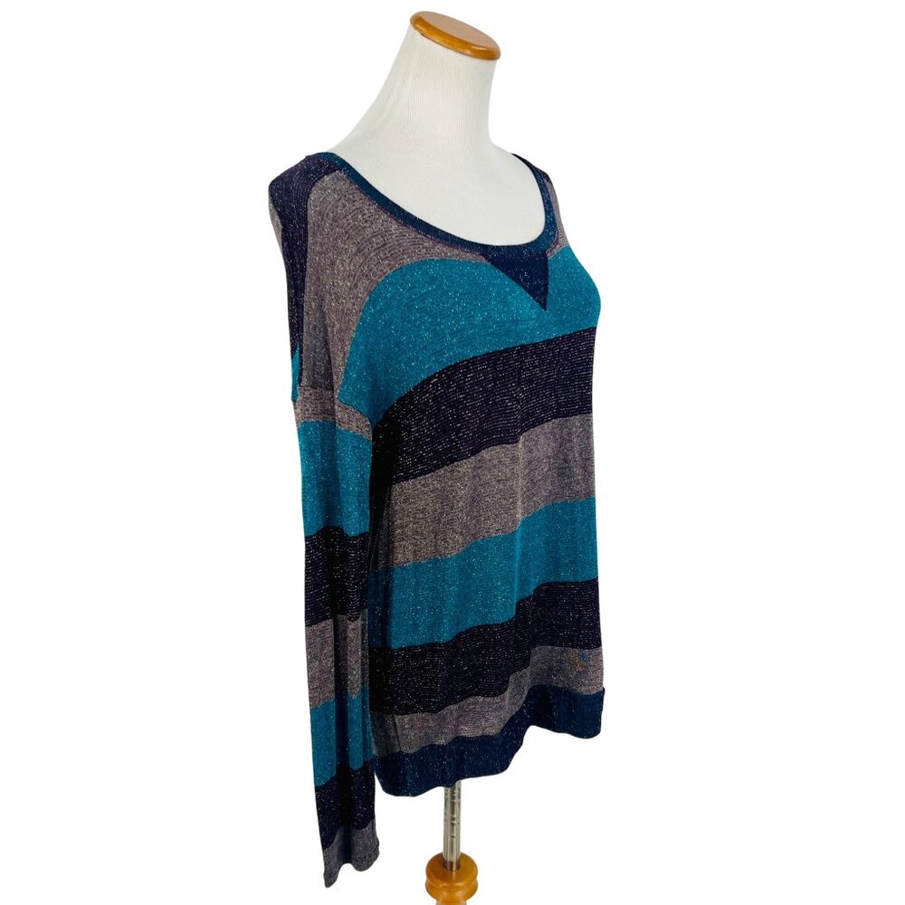 NWT Splendid Shimmery Striped Slouchy Lurex Sweater Knit | Glamoratti Sirencore - Picture 13 of 16